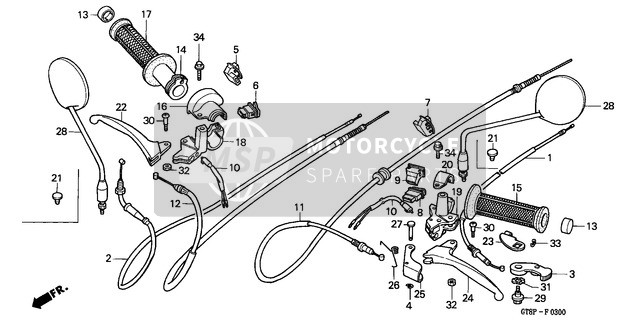 Honda PK50SM 1993 Handle Lever/Switch/Cable for a 1993 Honda PK50SM